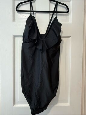 Isabel Maternity by Ingrid & Isabel Black Ruffle One-Piece Swimsuit